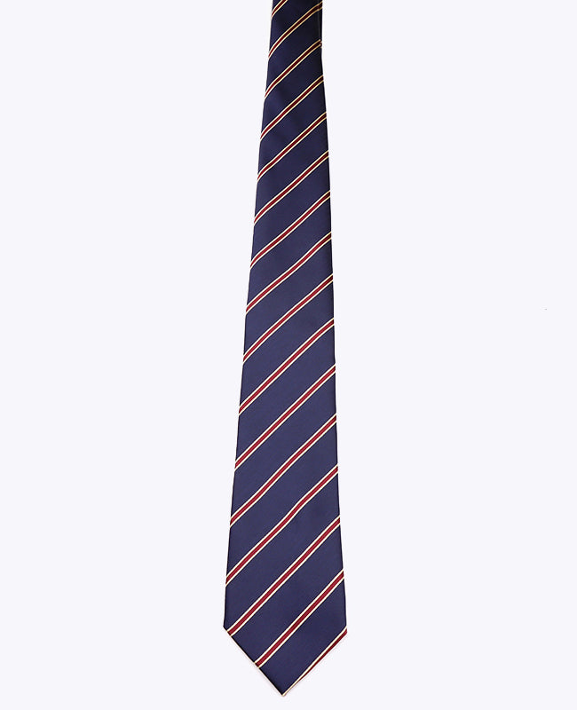 Corbata Azul De Rayas Hombre en Poliéster «Edmond»