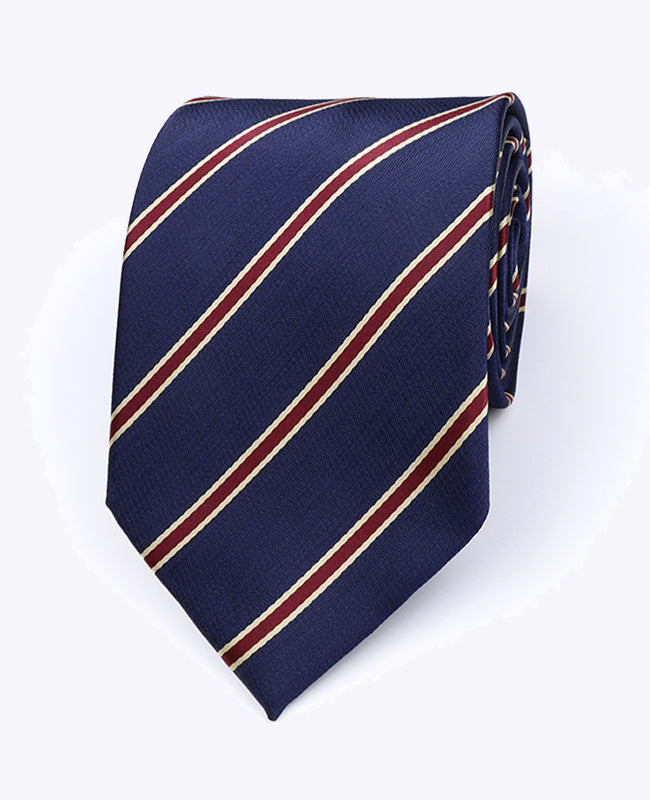 Corbata Azul De Rayas Hombre en Poliéster «Edmond»