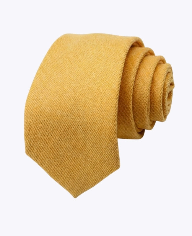 Corbata Amarillo n°1 Hombre en Efecto Terciopelo «Simon»