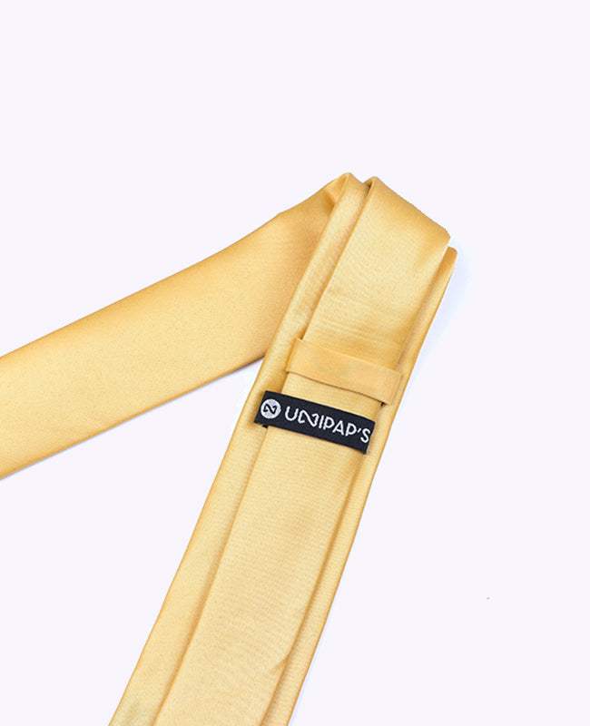 Corbata Amarillo n°1 Hombre en Poliéster «Anatole»