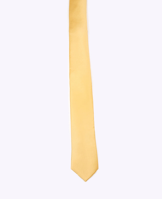 Corbata Amarillo n°1 Hombre en Poliéster «Anatole»