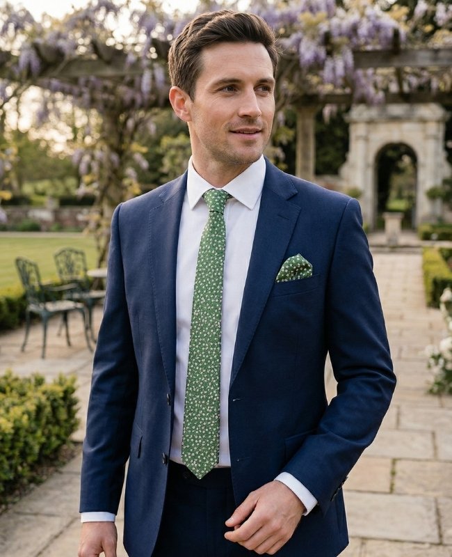 Cravate Liberty Vert n°1 Homme en Coton «Gaspard»