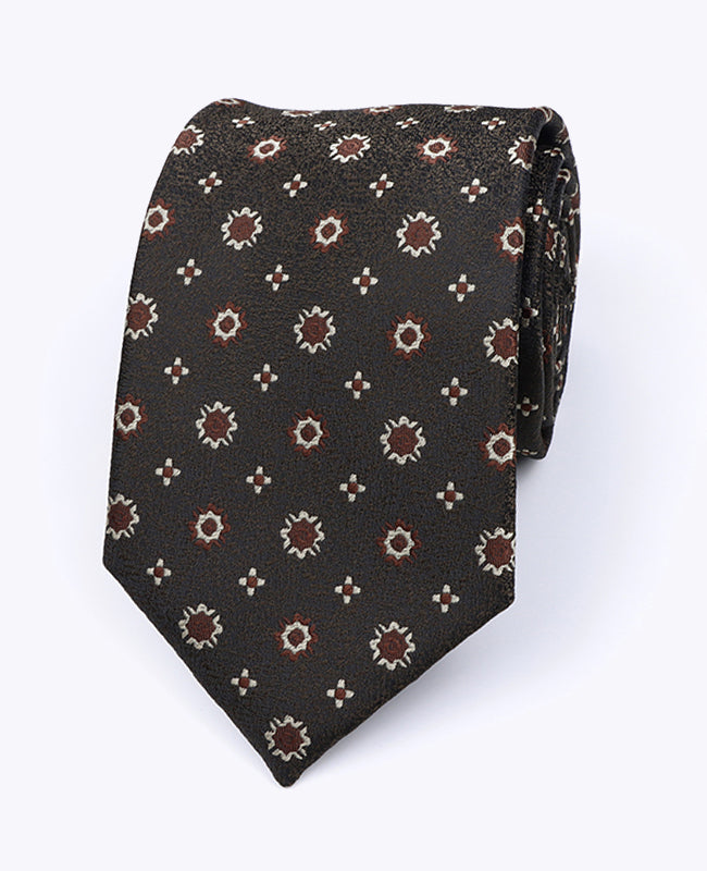 Corbata Marrón n°1 Con Estampados Hombre en Poliéster «Edmond»