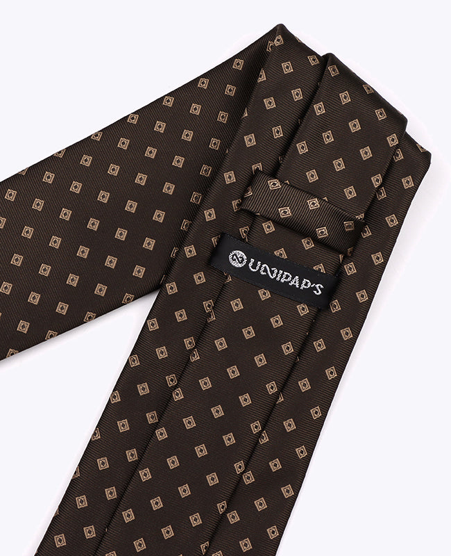 Corbata Marrón n°2 Con Estampados Hombre en Poliéster «Edmond»