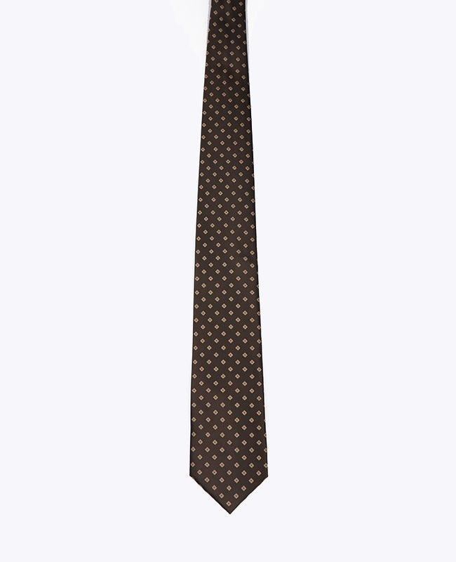 Corbata Marrón n°2 Con Estampados Hombre en Poliéster «Edmond»