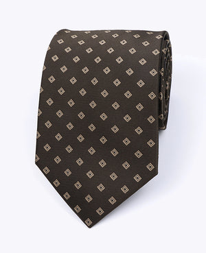Corbata Marrón n°2 Con Estampados Hombre en Poliéster «Edmond»