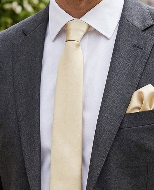 Corbata Dorado n°2 Hombre en Poliéster «Jules»