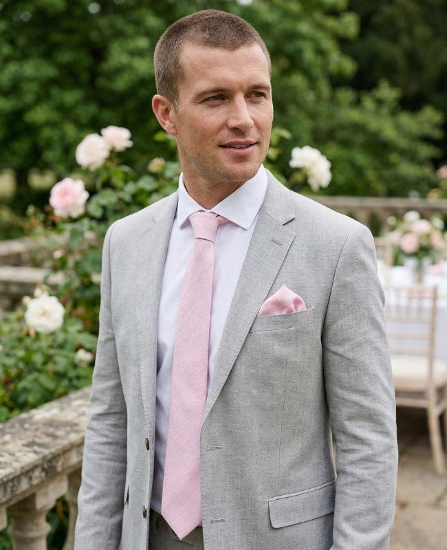 Corbata Rosa n°2 Hombre en Algodón «Edgard»