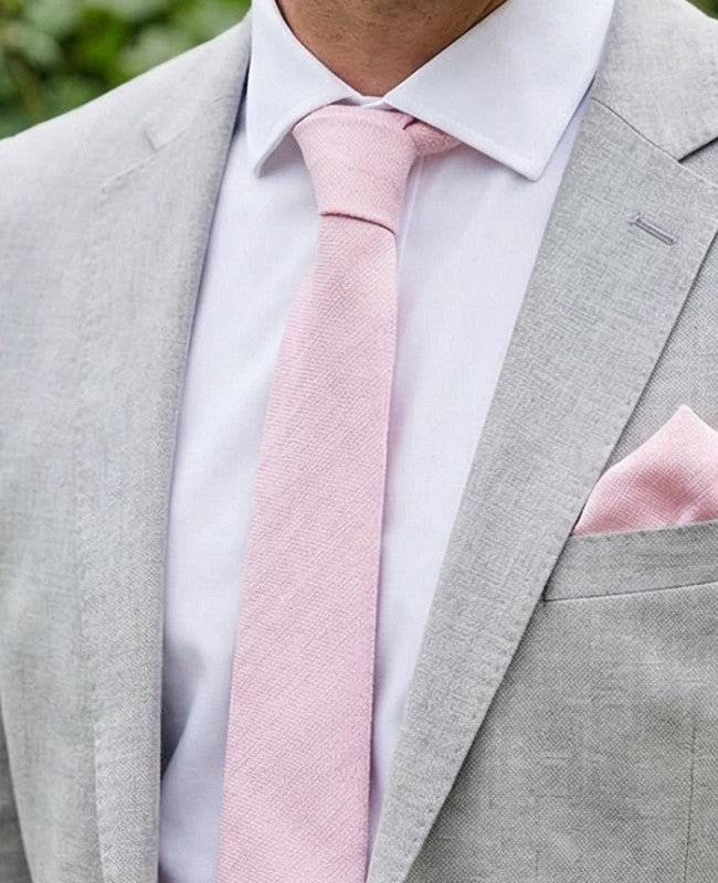 Corbata Rosa n°2 Hombre en Algodón «Edgard»