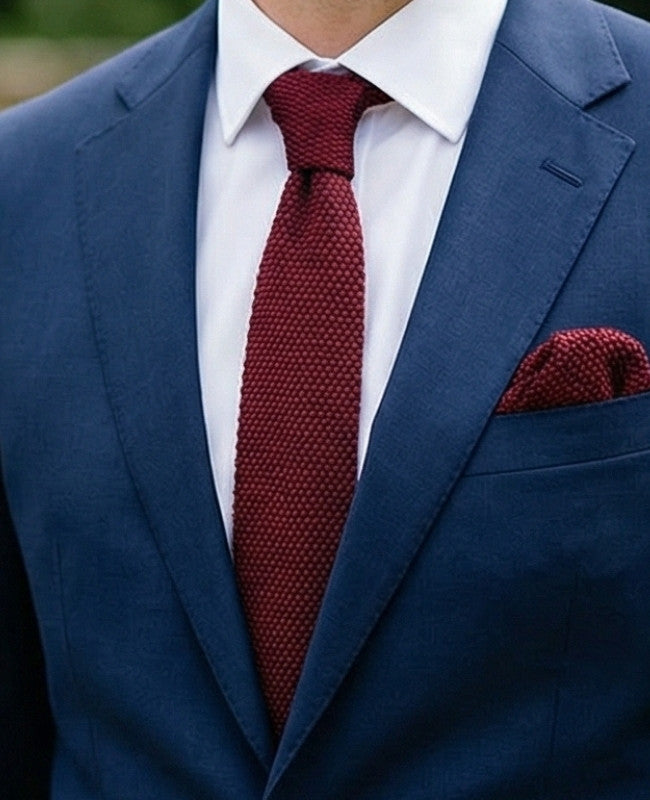 Corbata Roja n°1 Hombre en Punto «Léon»