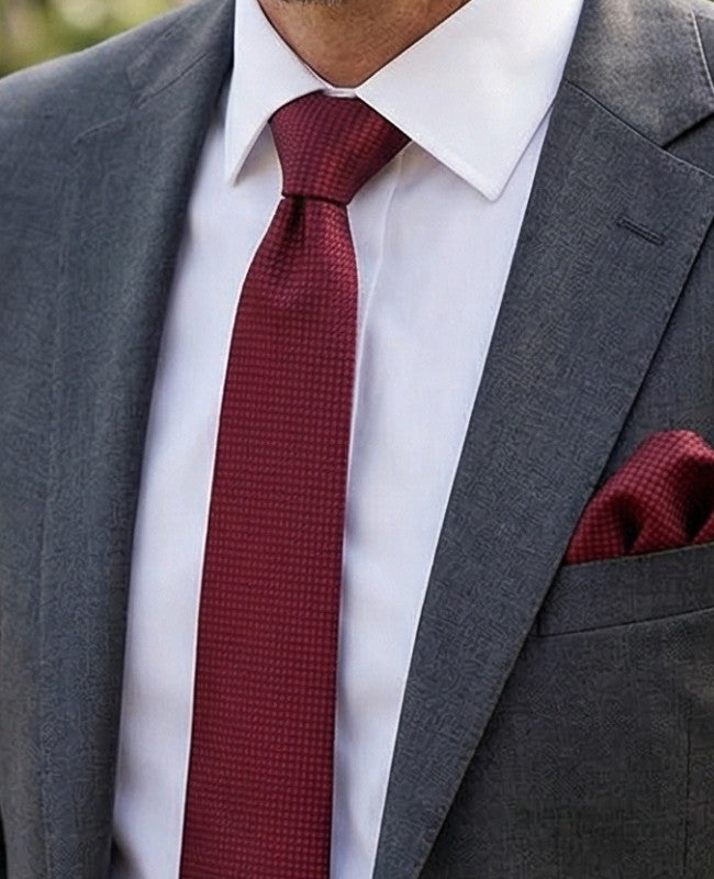 Corbata Rojo n°1 Hombre en Poliéster «Martin»