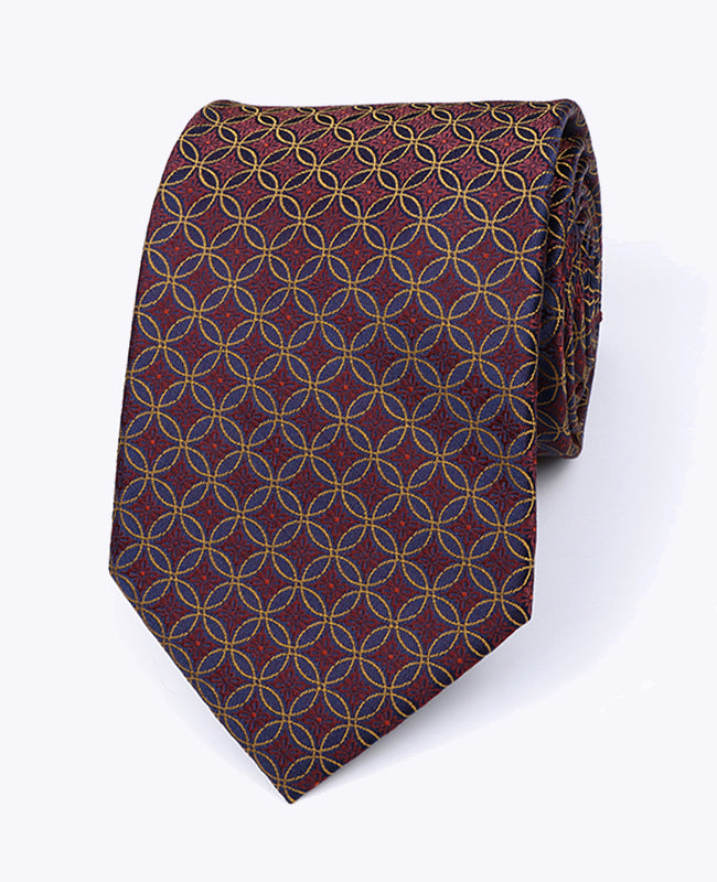 Corbata Rojo n°3 Con Estampados Hombre en Poliéster «Edmond»
