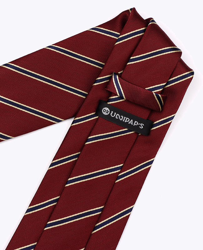 Corbata Rojo De Rayas Hombre en Poliéster «Edmond»