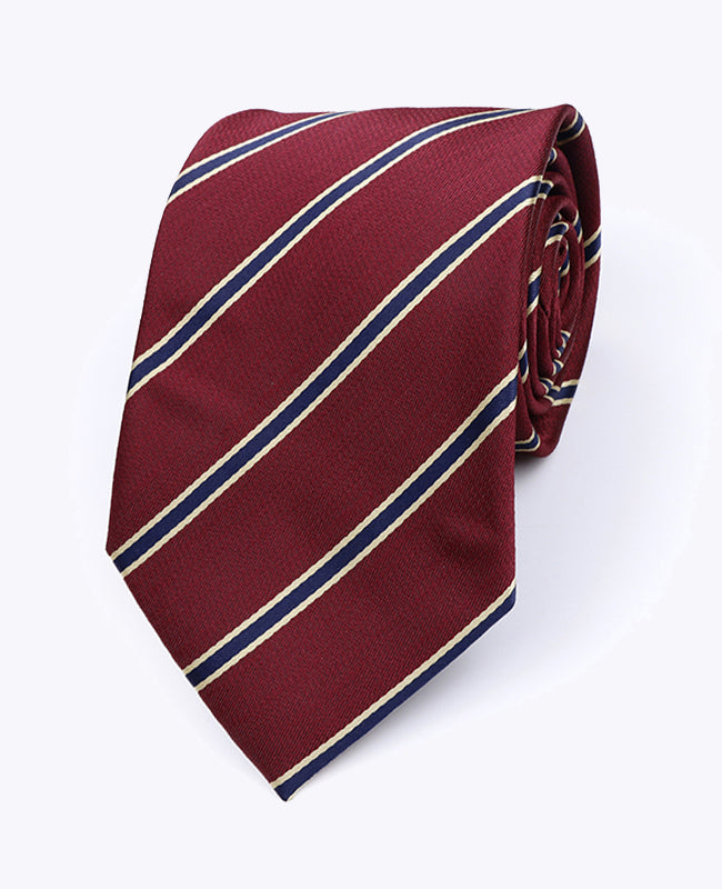 Corbata Rojo De Rayas Hombre en Poliéster «Edmond»