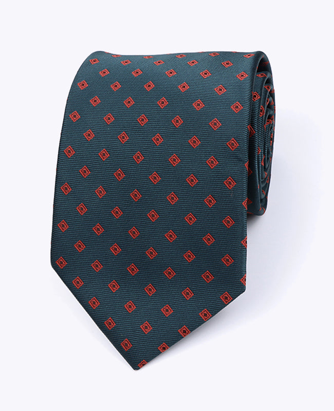 Corbata Verde Con Estampados Hombre en Poliéster «Edmond»