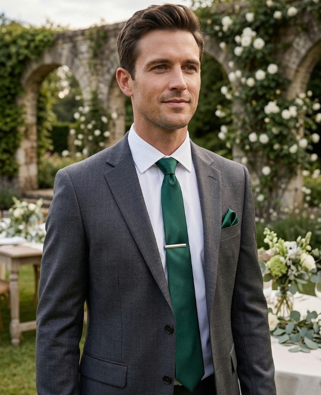 Cravate Vert n°1 Homme en Polyester «Jules»