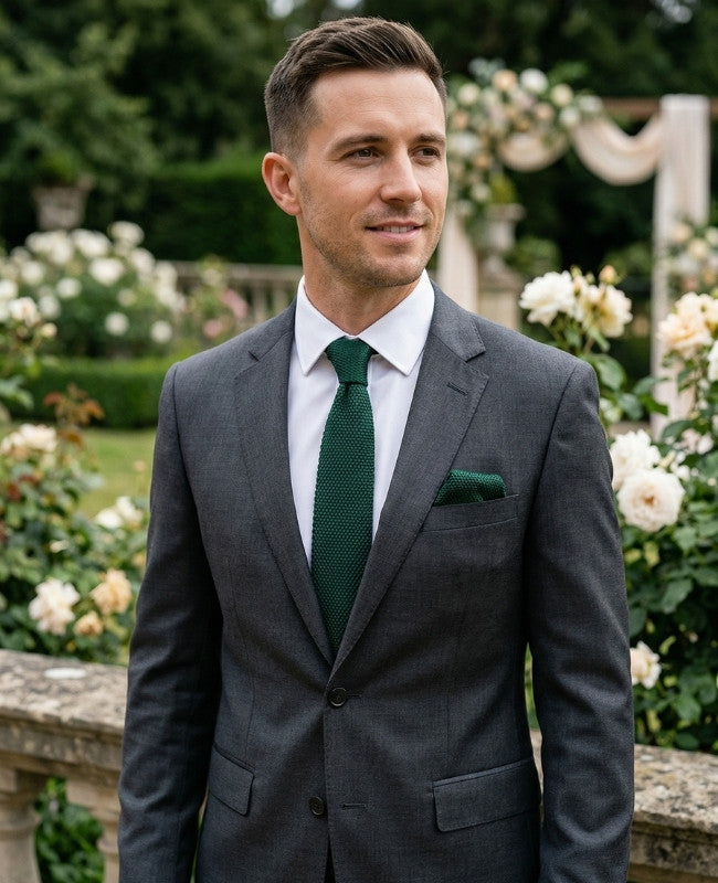 Corbata Verde n°1 Hombre en Punto «Léon»