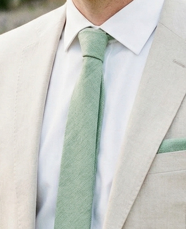 Corbata Verde n°2 Hombre en Efecto Terciopelo «Simon»