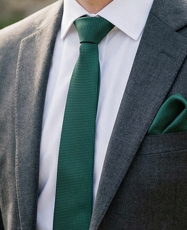 Corbata Verde n°2 Hombre en Poliéster «Martin»