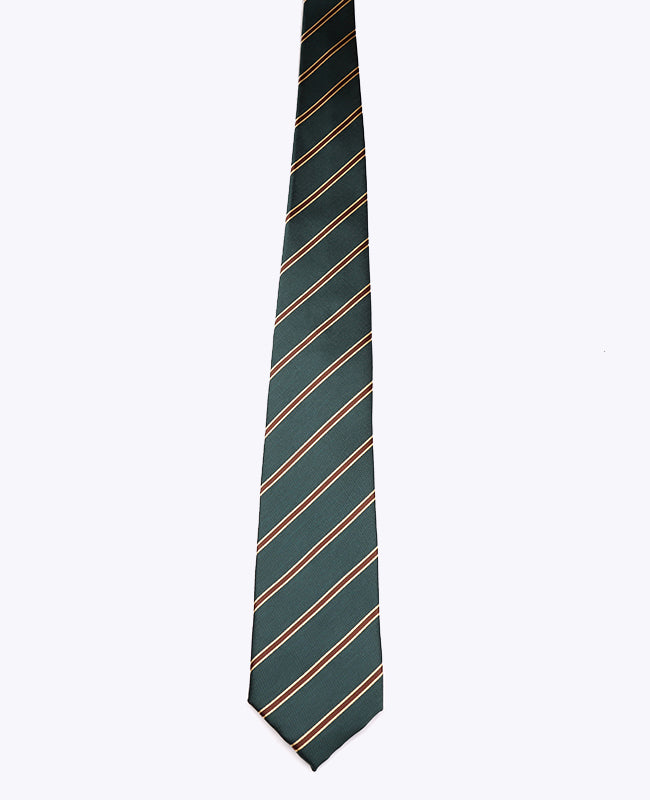 Corbata Verde De Rayas Hombre en Poliéster «Edmond»