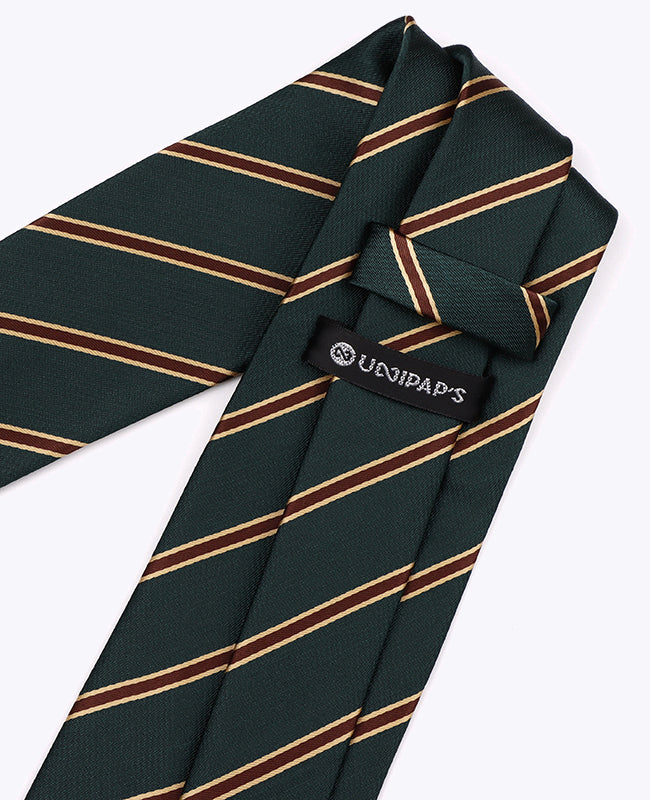 Corbata Verde De Rayas Hombre en Poliéster «Edmond»