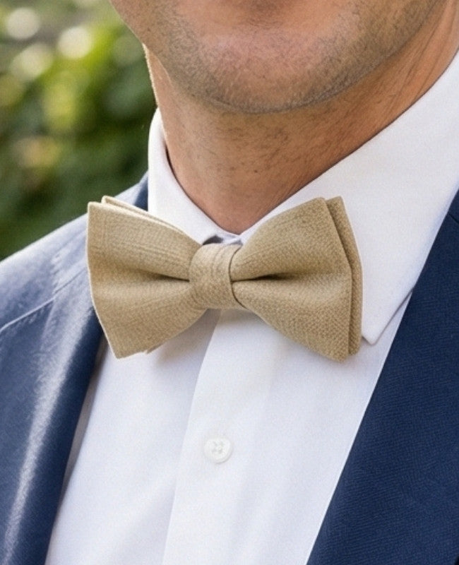 Pajarita Beige n°1 Hombre en Lino «Basile»