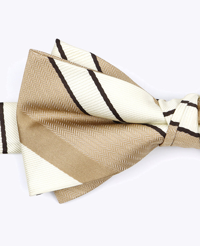 Pajarita Beige n°1 De Rayas Hombre en Poliéster «Edmond»