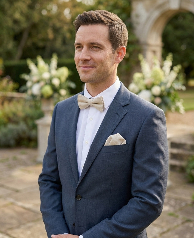 Pajarita Beige n°1 Hombre en Algodón «Oscar»