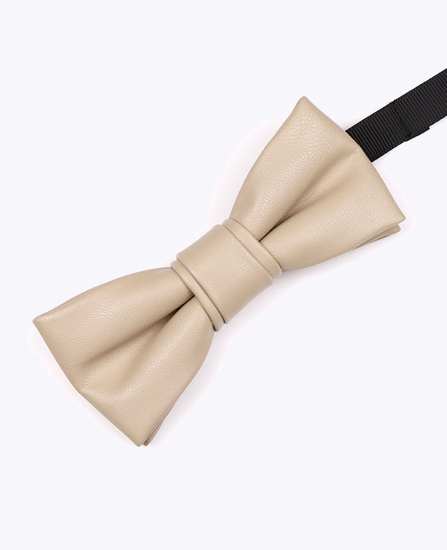 Pajarita Beige Hombre en Cuero «Achille»
