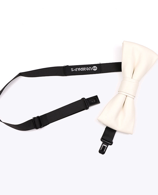 Noeud Papillon Blanc Homme en Cuir «Achille»