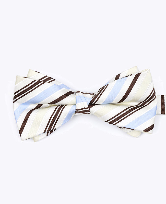 Pajarita Blanco De Rayas Hombre en Poliéster «Edmond»