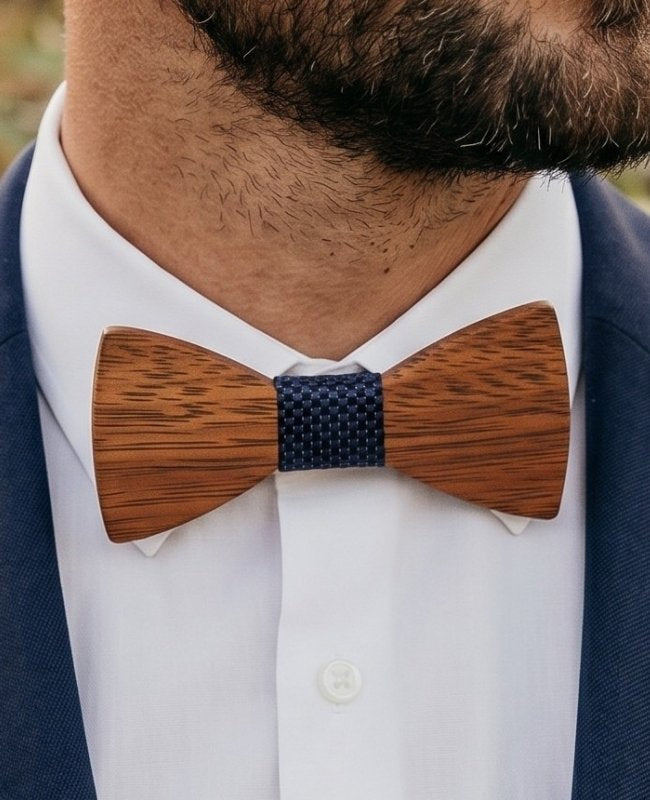 Pajarita Azul Hombre de Madera «Arsène»