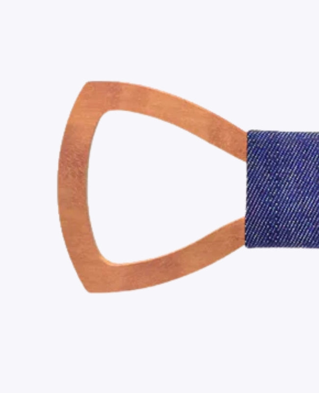 Pajarita Azul Hombre en Madera «Émile»