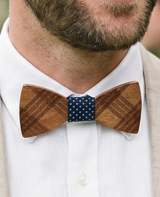 Pajarita Azul Hombre de Madera «Hector»