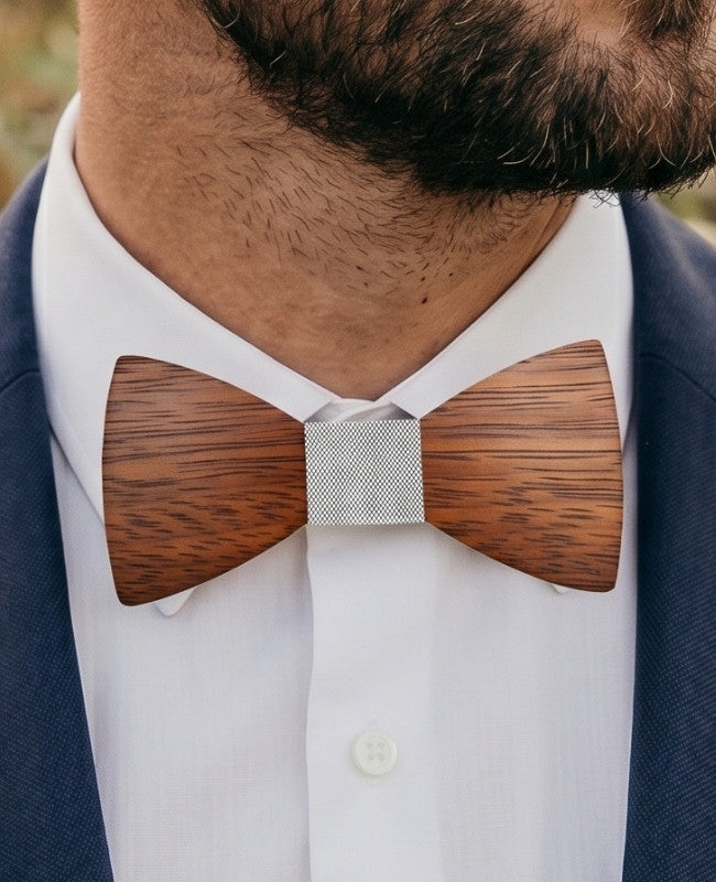 Pajarita Gris Hombre de Madera «Arsène»