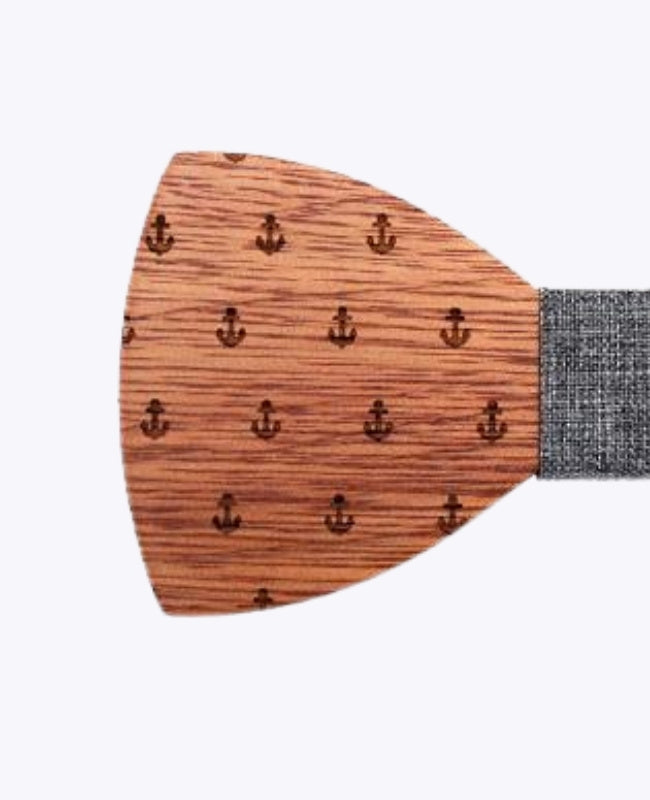 Pajarita Gris Hombre en Madera «Côme»