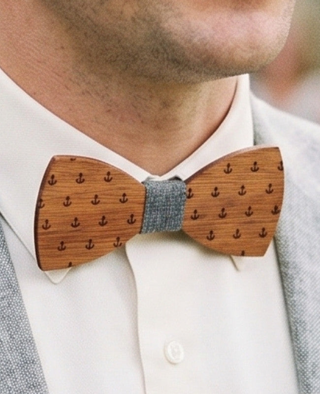 Pajarita Gris Hombre de Madera «Côme»