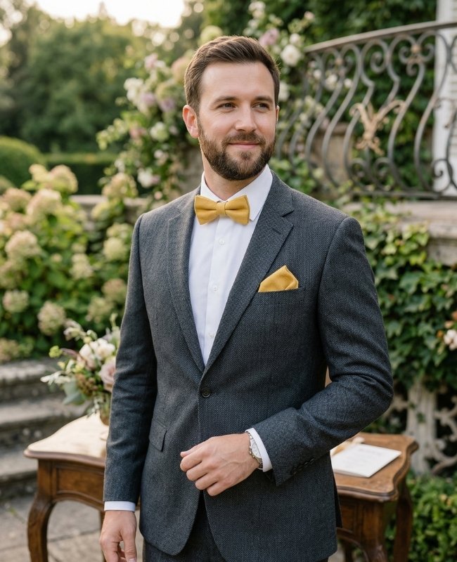 Pajarita Amarillo n°2 Hombre en Efecto Terciopelo «Simon»