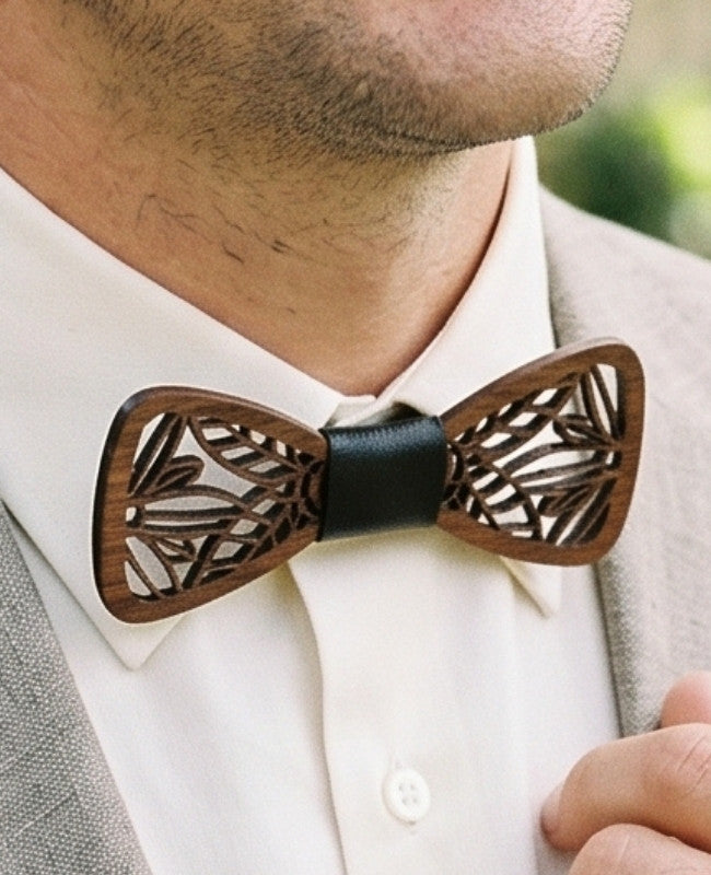 Pajarita Negro Hombre de Madera «César»