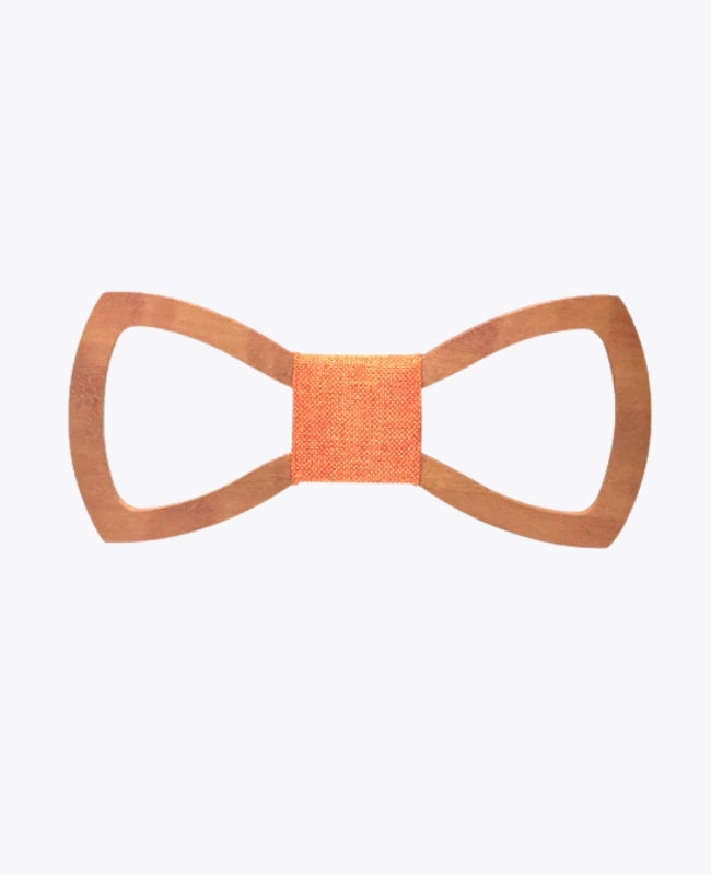 Pajarita Naranja Hombre en Madera «Émile»