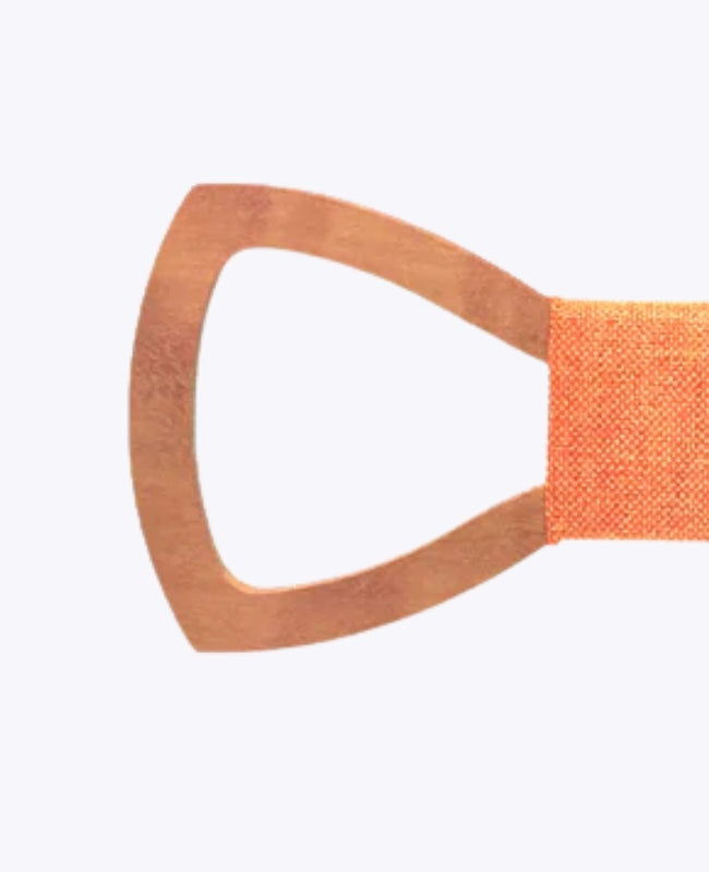 Pajarita Naranja Hombre en Madera «Émile»