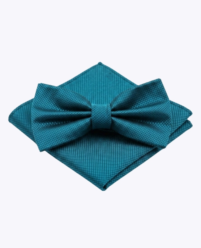 Pajarita + Pañuelo de bolsillo Azul n°6 Hombre en Poliéster «Martin»