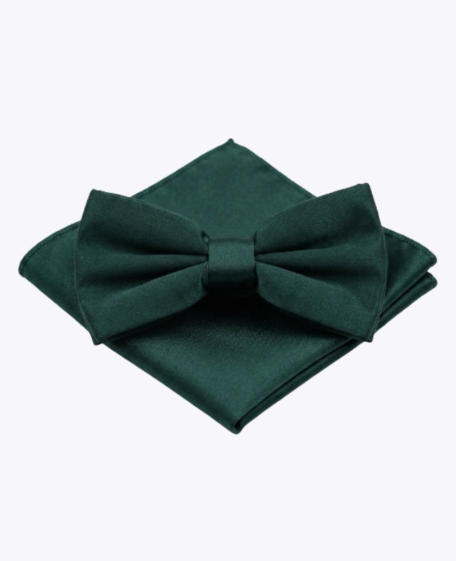 Pajarita + Pañuelo de bolsillo Verde n°4 Hombre en Poliéster «Anatole»
