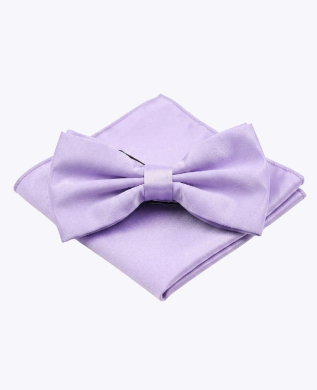 Pajarita + Pañuelo de bolsillo Violeta n°2 Hombre en Poliéster «Anatole»