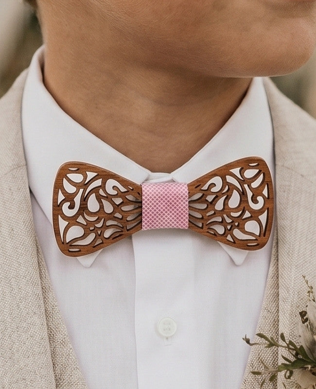 Pajarita Rosa Niños de Madera «Hercule»