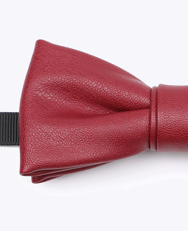 Noeud Papillon Rouge Homme en Cuir «Achille»