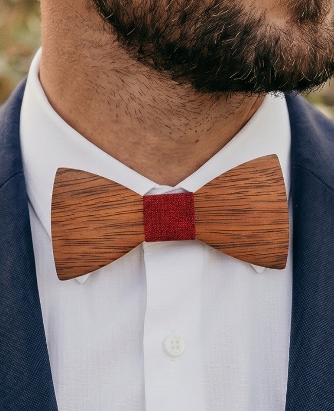 Pajarita Rojo Hombre de Madera «Arsène»
