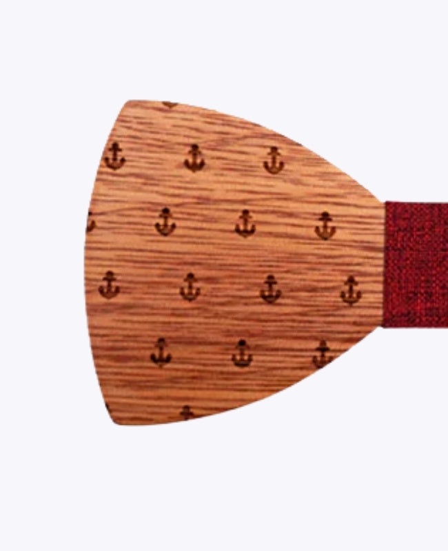 Pajarita Rojo Hombre de Madera «Côme»