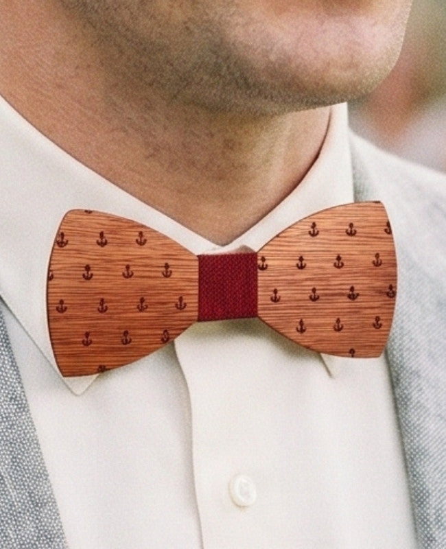 Pajarita Rojo Hombre de Madera «Côme»