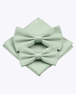 Pajaritas Verde n°1 Padre e Hijo + Pañuelo de bolsillo en Poliéster «Anatole»